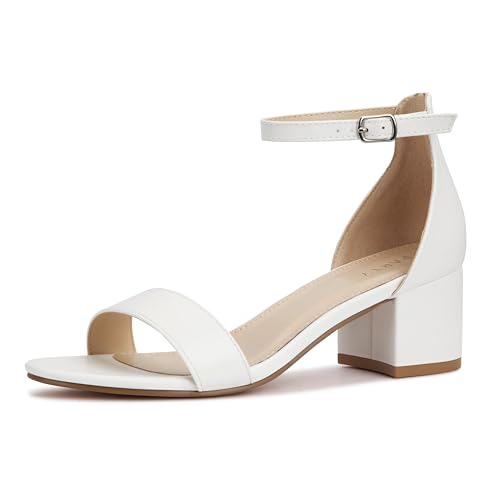 Women's Open Toe Ankle Strap Low Block Chunky Heels Sandals