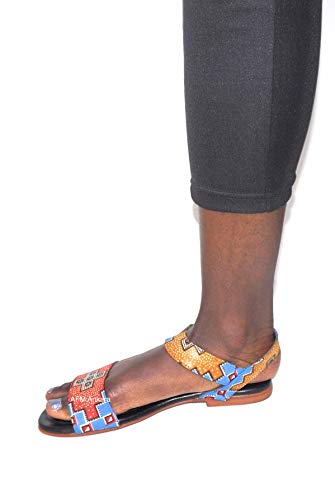Ankara Low Ankle Gladiators Handmade with Authentic Kitenge Fabric