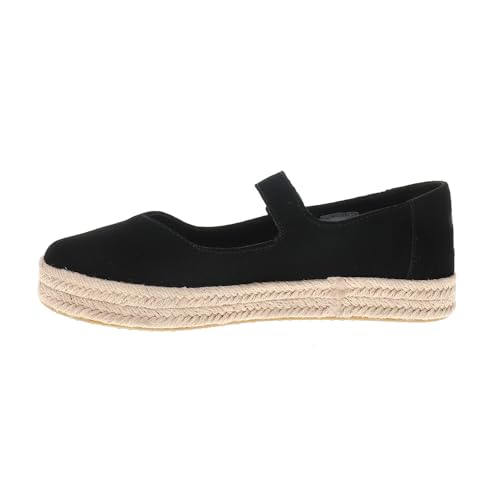 Womens Carolina Mary Jane Espadrille Flats Casual - Black