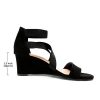 Women's Elastic Ankle Strap Low Wedge Sandals