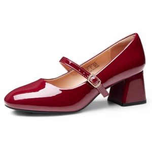 Mary Jane Shoes Women, Chunky Mary Janes Heels for Women Shoes Dressy Casual, Dress Shoes for Women Block Heels Closed Toe Mary