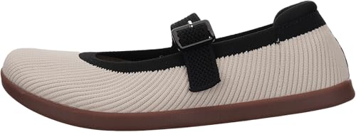Womens Wide Toe Box Barefoot Mary Jane Flats + Zero Drop