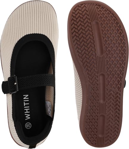 Womens Wide Toe Box Barefoot Mary Jane Flats + Zero Drop