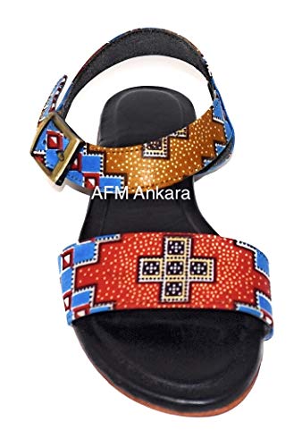 Ankara Low Ankle Gladiators Handmade with Authentic Kitenge Fabric