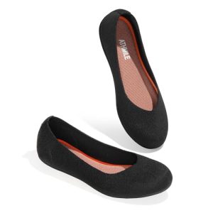 Women's Flat Ballet Shoes Knit Flat Shoes for Women Round Toe Slip on Women Flats for Dressy Casual Office Work Wedding Comfort