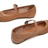 Mary Jane Shoes Women Woven Flats for Women Dressy Ballet Flats Squared Toe Mary Jane Flats Shoes