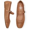 Mary Jane Shoes Women Woven Flats for Women Dressy Ballet Flats Squared Toe Mary Jane Flats Shoes